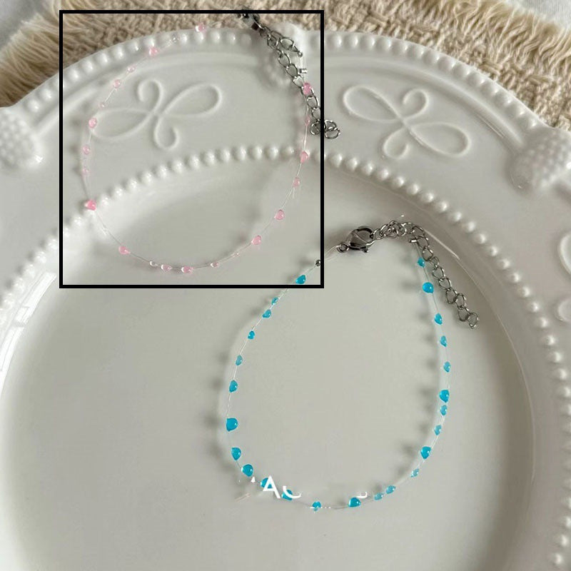 Minimalist Clear Crystal Set - Refined Clavicular Chain Necklace and Bracelet