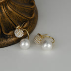 Boucles d’oreilles pendantes boule florale avec perle, élégantes - NovaShop NovaShop Gold Bigbuy