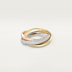 Three couple rings entirely set with diamonds