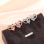 Boucles d’oreilles romantiques en forme de cœur aux lignes triangulaires enroulée - NovaShop NovaShop White Gold Color Bigbuy