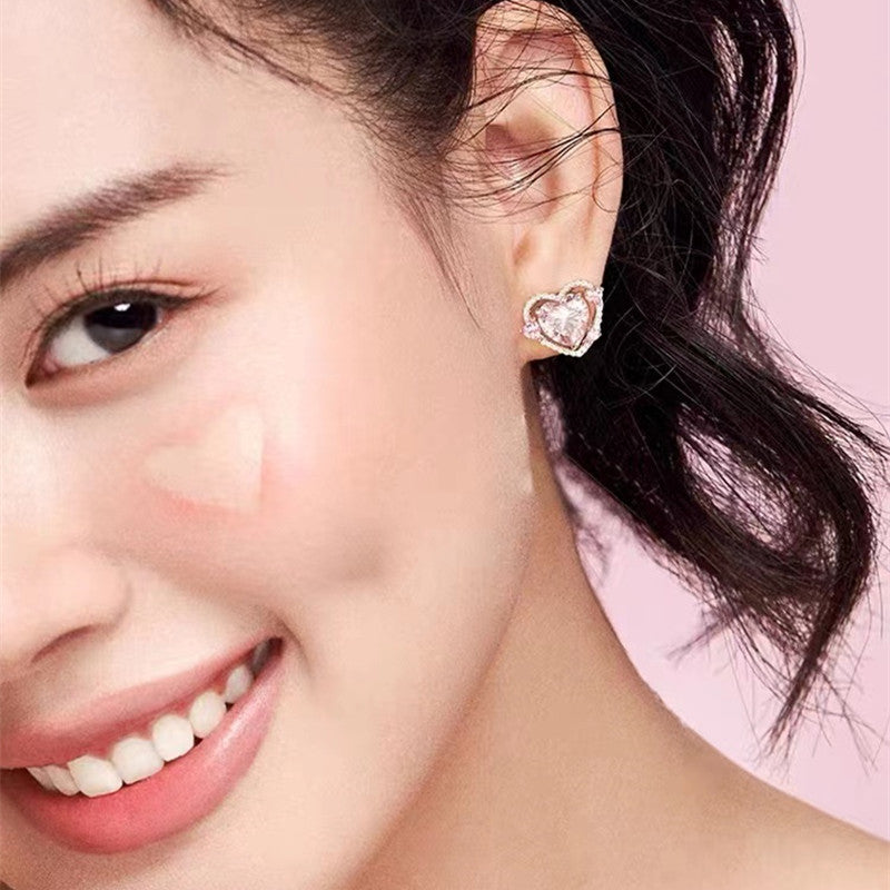 Guardian Heart Design Stud Earrings