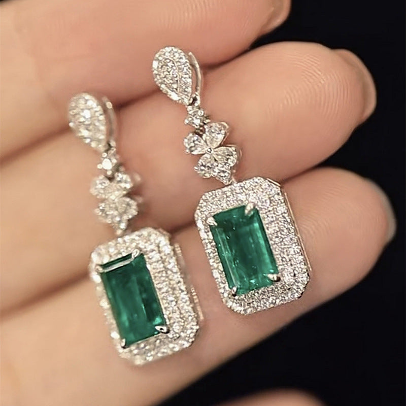 Boucles d’oreilles élégantes en forme de carré brillant - NovaShop NovaShop Green Bigbuy