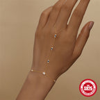 S925 Sterling Silver Multi-layer Double Temperament Bracelet with Diamonds for Women, Hand Jewelry