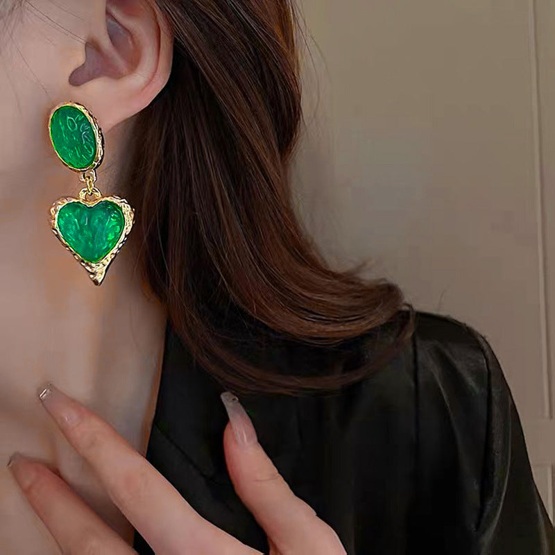 Boucles d’oreilles ovales plissées en forme de cœur d’amour - NovaShop NovaShop Purple Bigbuy
