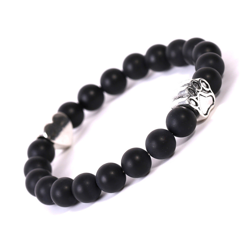 Bracelet Unisexe en Agate Indienne Œil de Tigre avec Motif Patte de Chien - NovaShop NovaShop Frosted Bracelet Bigbuy