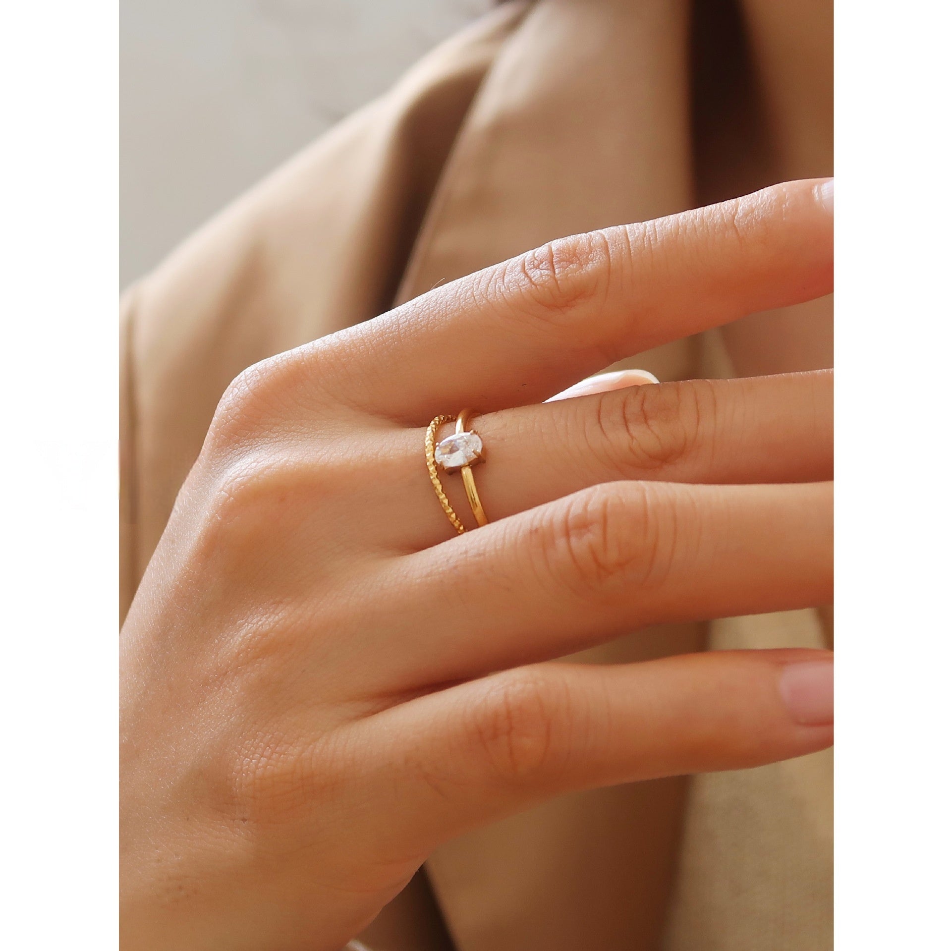 Oval Love Ring No Fading - Fresh and Simple Design