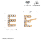 Boucles d’oreilles puces élégantes pour femmes avec lettres - NovaShop NovaShop Gold E / 925 Silver Bigbuy