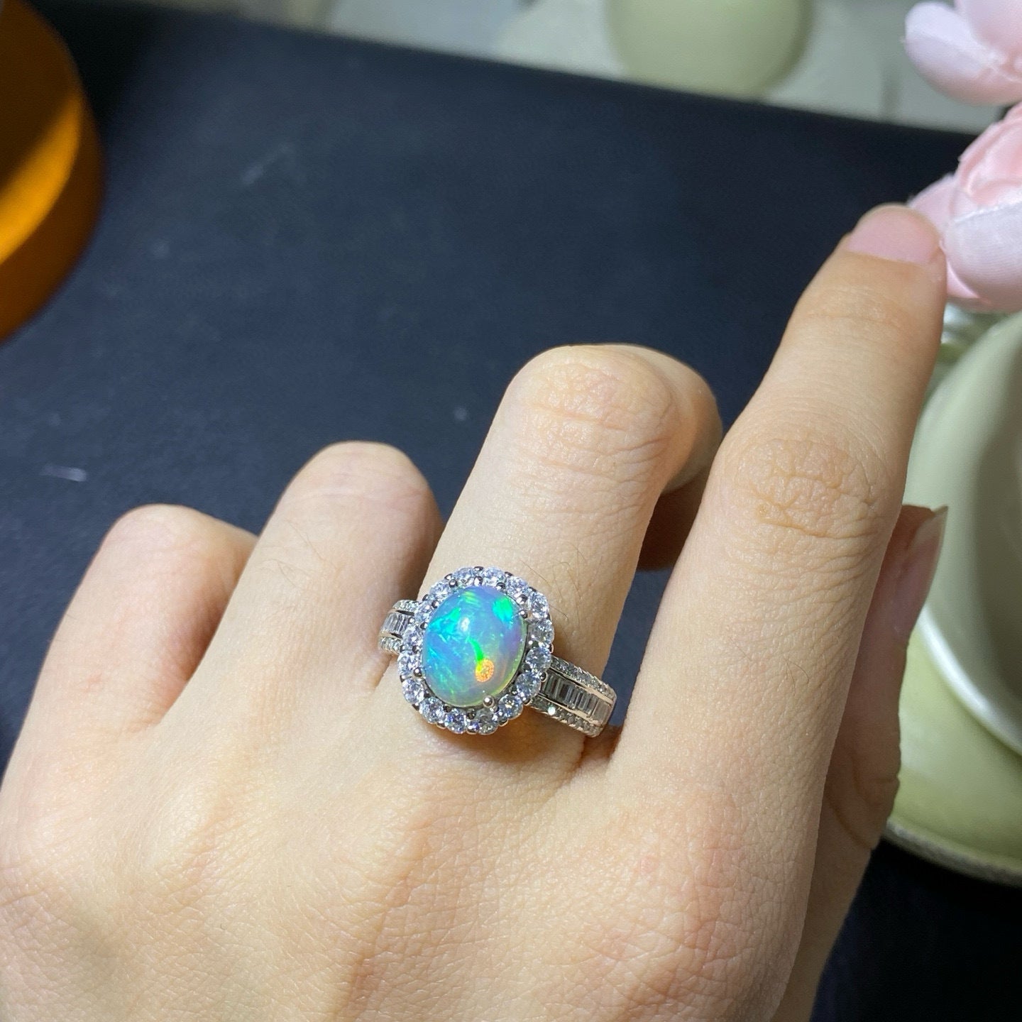 “Handcrafted opal ring” → excellent choice