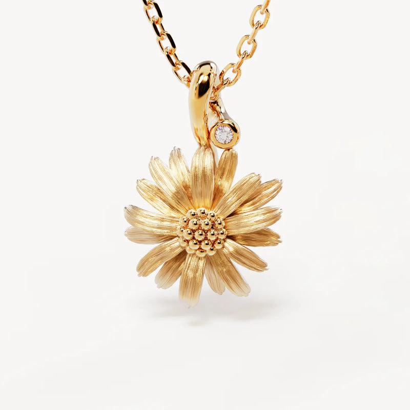 Creative stainless steel pendant necklace for women, December flower pattern, ideal for all occasions