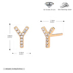 Elegant stud earrings for women with letters