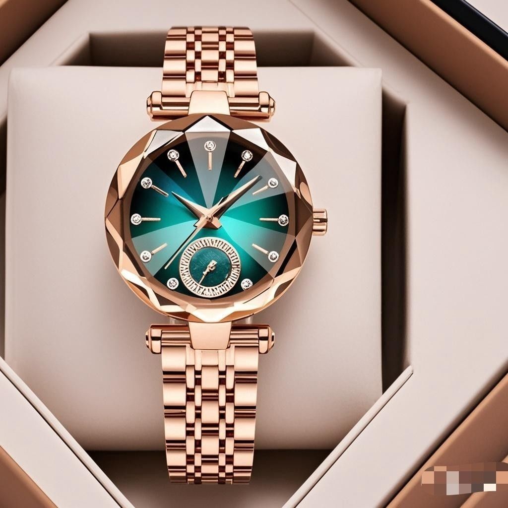 Simple and casual women's quartz watch with diamonds