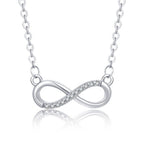 Japanese and Korean Sweet Art Style Micro Rhinestone Figure 8 Shape Clavicle Necklace