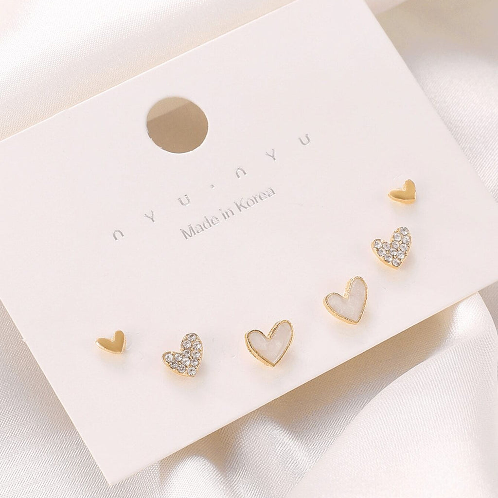 Ensemble de trois paires de boucles d’oreilles girly, thème amour - NovaShop NovaShop Gold Bigbuy