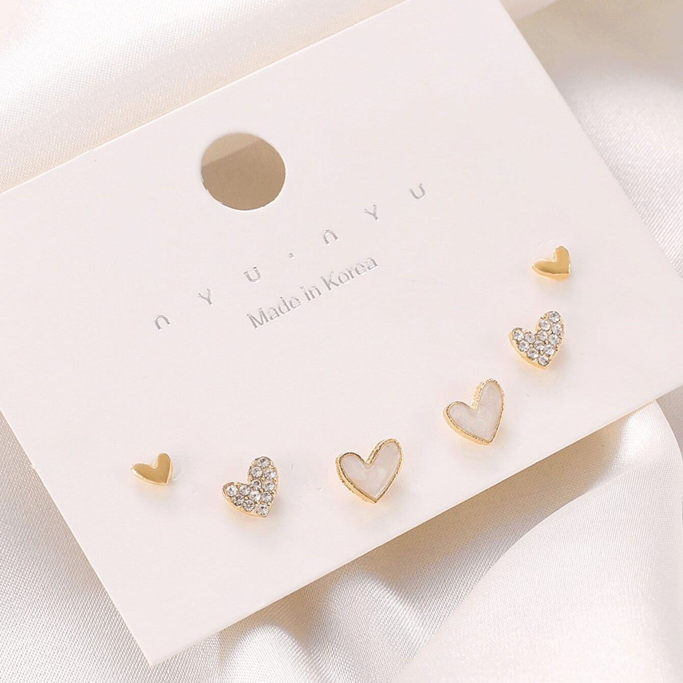 Ensemble de trois paires de boucles d’oreilles girly, thème amour - NovaShop NovaShop Gold Bigbuy