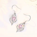 Elegant and simple heart-shaped earrings with micro-inlaid zircons