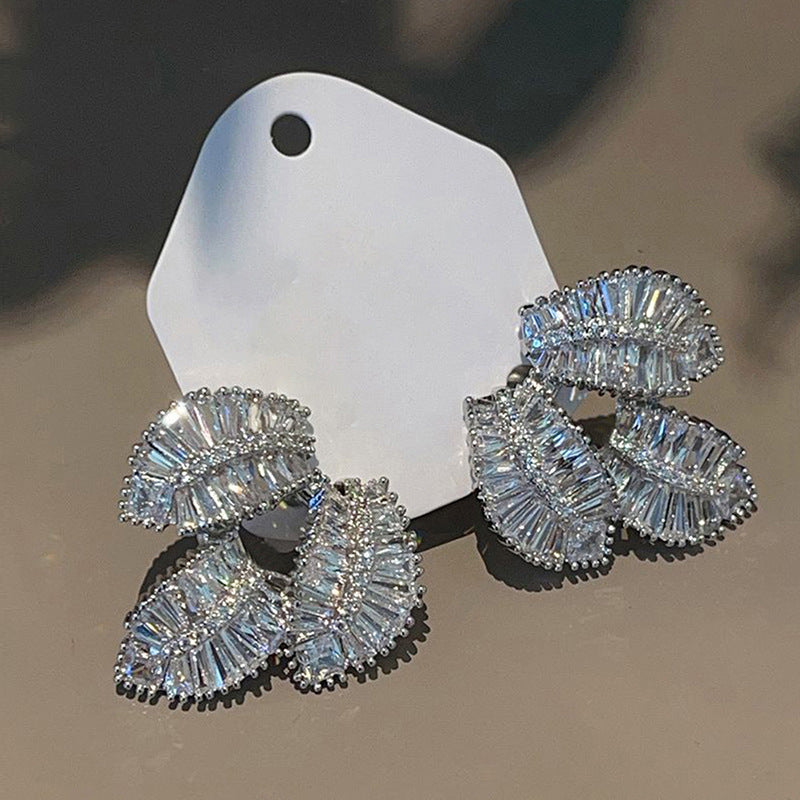 Elegant earrings with a unique leaf design