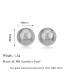 Boucles d’oreilles puces en acier inoxydable plaqué 18 carats, - NovaShop NovaShop MSE0015 S 6mm Bigbuy