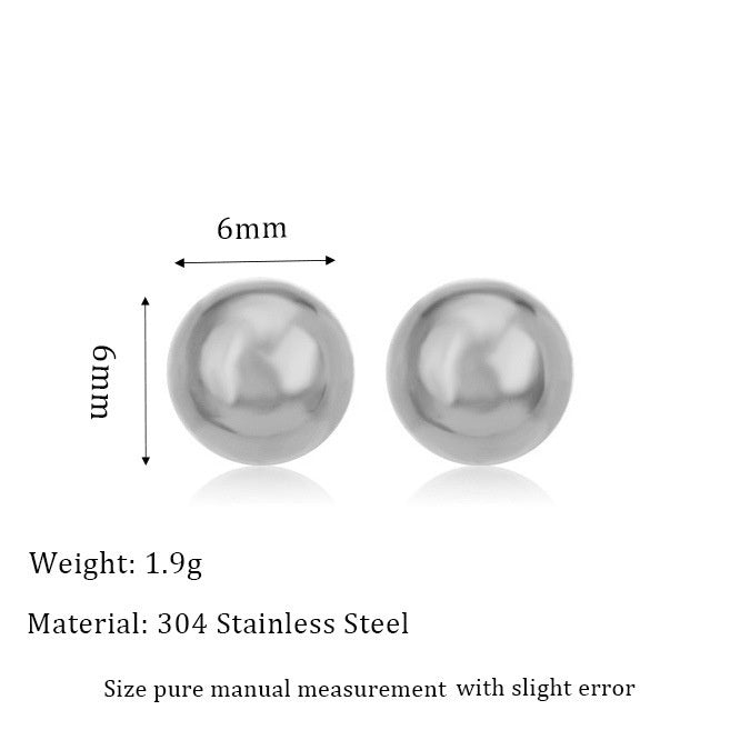 Boucles d’oreilles puces en acier inoxydable plaqué 18 carats, - NovaShop NovaShop MSE0015 S 6mm Bigbuy