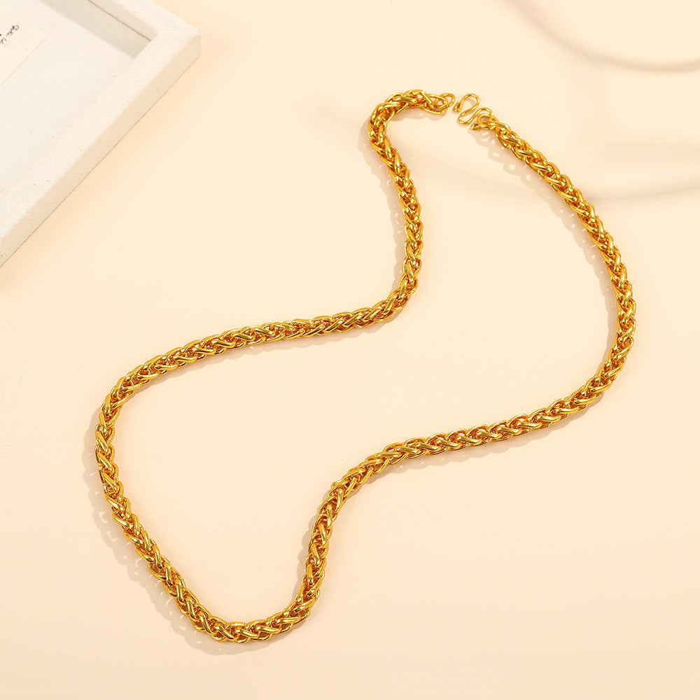 Alloy necklace with a simple and modern design, inspired by snake bones.