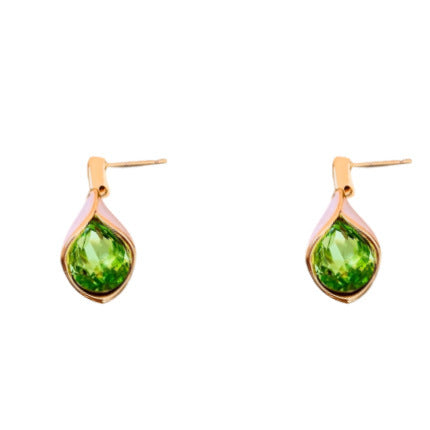 Real Gold Plated Zirconia Teardrop Earrings - Light Luxury