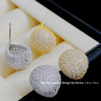 Ball head stud earrings, refined and versatile style