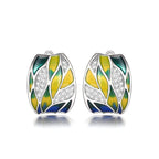 Boucles d’oreilles clip élégantes au style pastoral vert Mori - NovaShop NovaShop White Gold Color Bigbuy