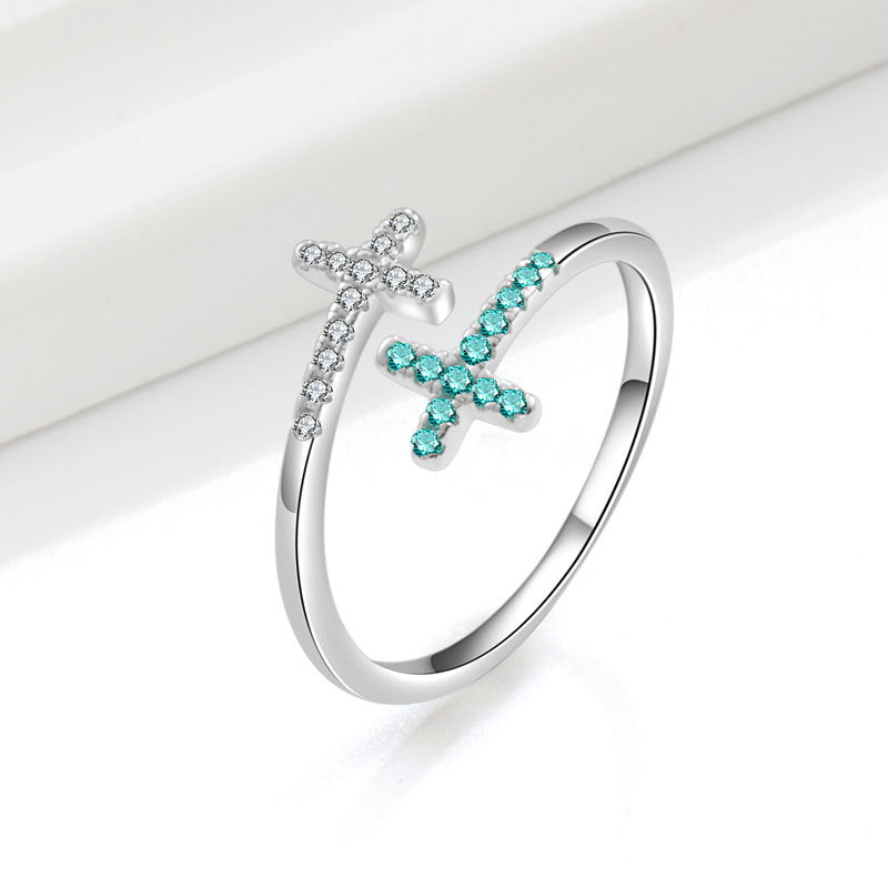 Open cross ring for women combines modernity and elegance