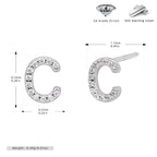 Boucles d’oreilles puces élégantes pour femmes avec lettres - NovaShop NovaShop Platinum C / 925 Silver Bigbuy
