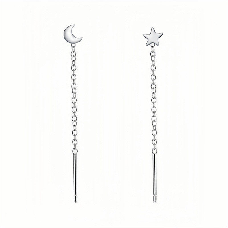 Boucles d’Oreilles Pendantes Femme à Aiguille en Argent Sterling - NovaShop NovaShop Star Moon Hanging Earrings Bigbuy