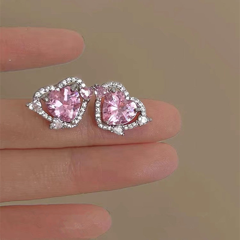 Guardian Heart Design Stud Earrings