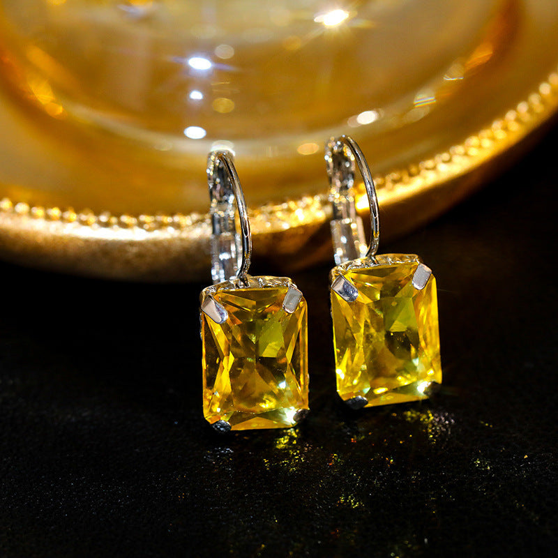 Square Crystal Earrings - Feminine Elegance