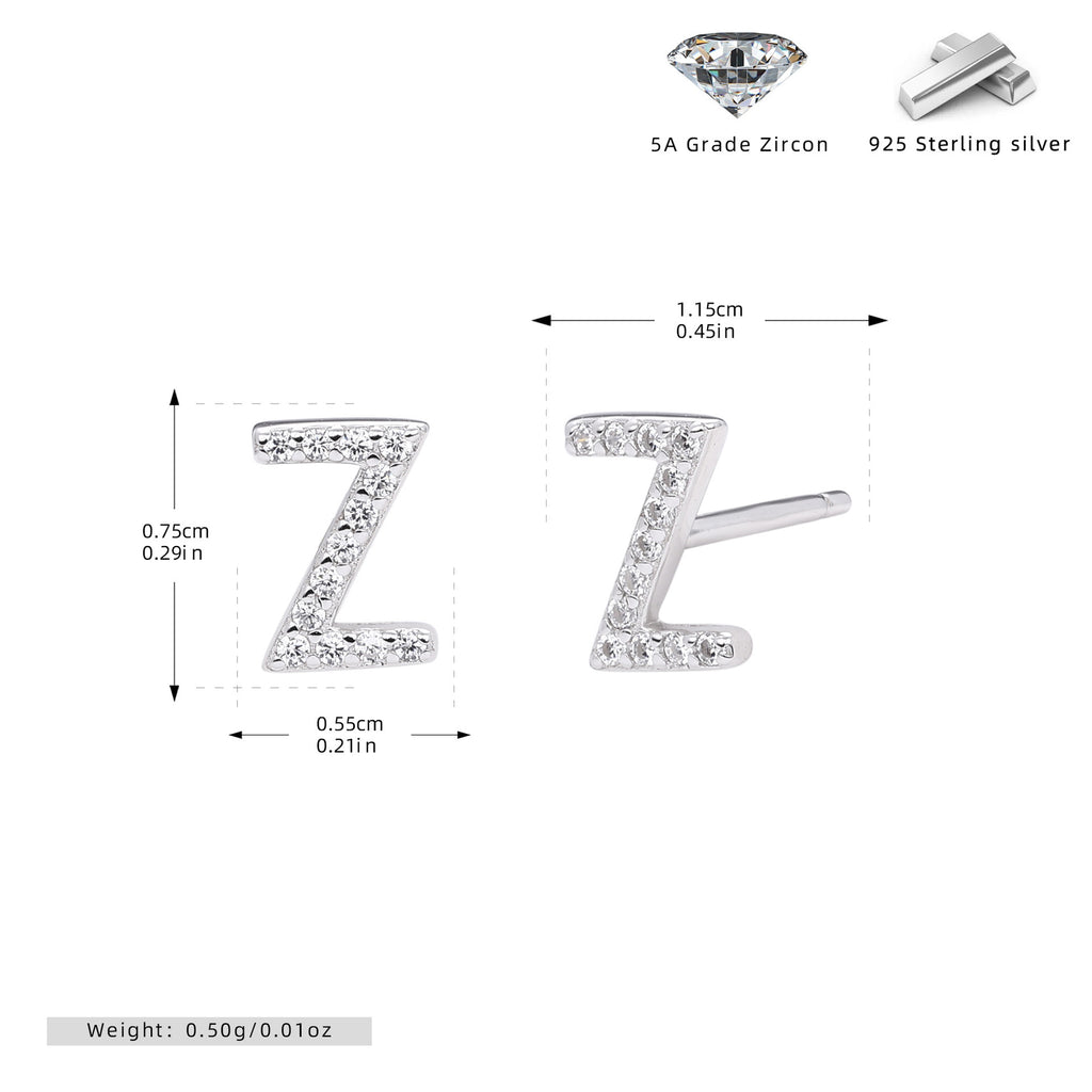 Elegant stud earrings for women with letters