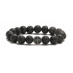 Bracelet en pierres de lave fini en acier inoxydable - NovaShop NovaShop Volcano / 10mm Bigbuy