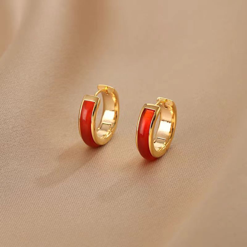 Elegant Clip-on Earrings in White Gold and Red Gold