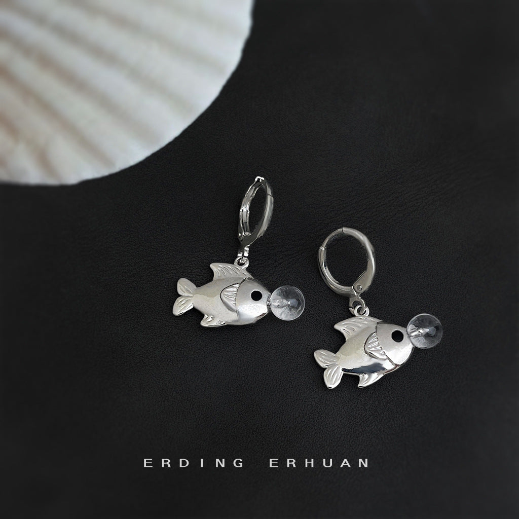 Bubble Fish Earrings with original design, sweet and trendy personalized style