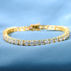 Classic 18k gold bracelet with high quality electroplated zirconia and diamonds