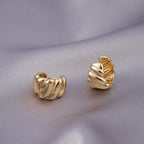 Micro-zircon, woven, twisted, gold-plated, lightweight, luxurious and high-end stud earrings