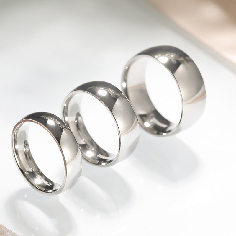 Trendy unisex ring in pure silver titanium