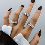 Fashionable butterfly and snake ring combination