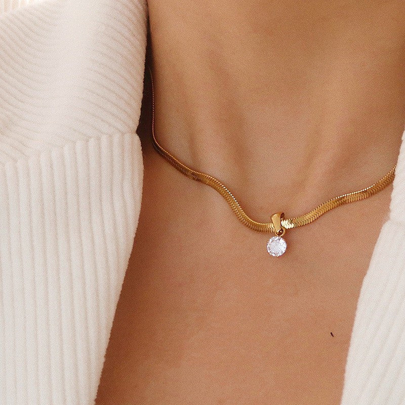 Collier géométrique orné de diamants – Style européen et américain - NovaShop NovaShop Gold / Round Drill Bigbuy