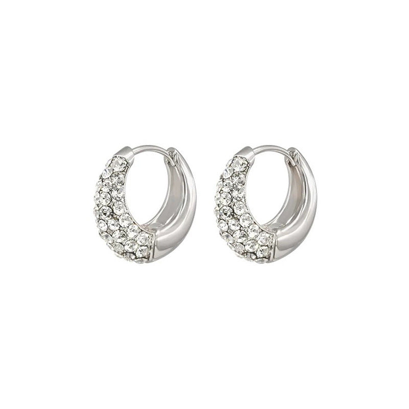 Simple mosquito repellent clip-on earrings for women with zircons