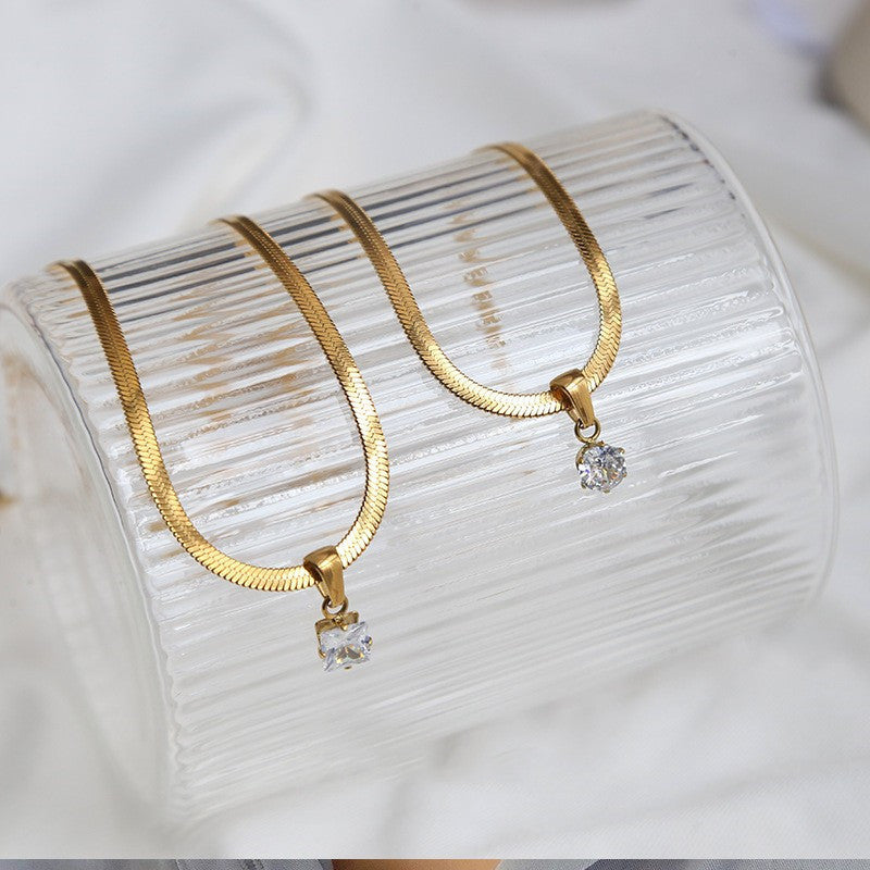 Collier géométrique orné de diamants – Style européen et américain - NovaShop NovaShop Gold / Round Drill Bigbuy