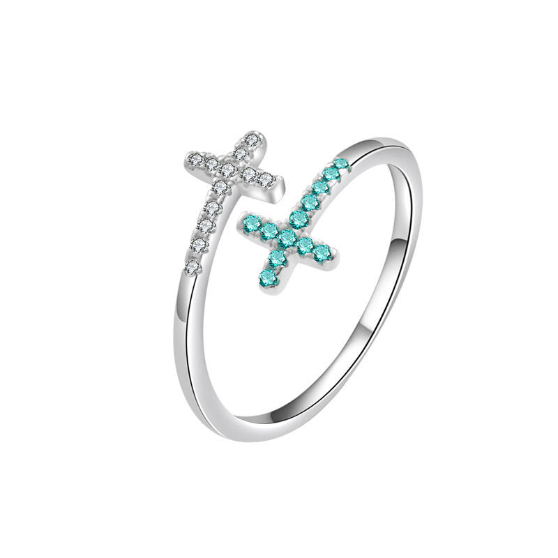 Open cross ring for women combines modernity and elegance