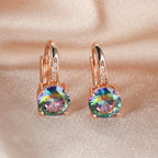 Boucles d’oreilles mode simples et élégantes, déclinées en plusieurs couleurs - NovaShop NovaShop Rose Gold Colorful Diamond Bigbuy