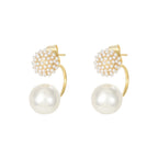 Boucles d’oreilles pendantes boule florale avec perle, élégantes - NovaShop NovaShop Gold Bigbuy