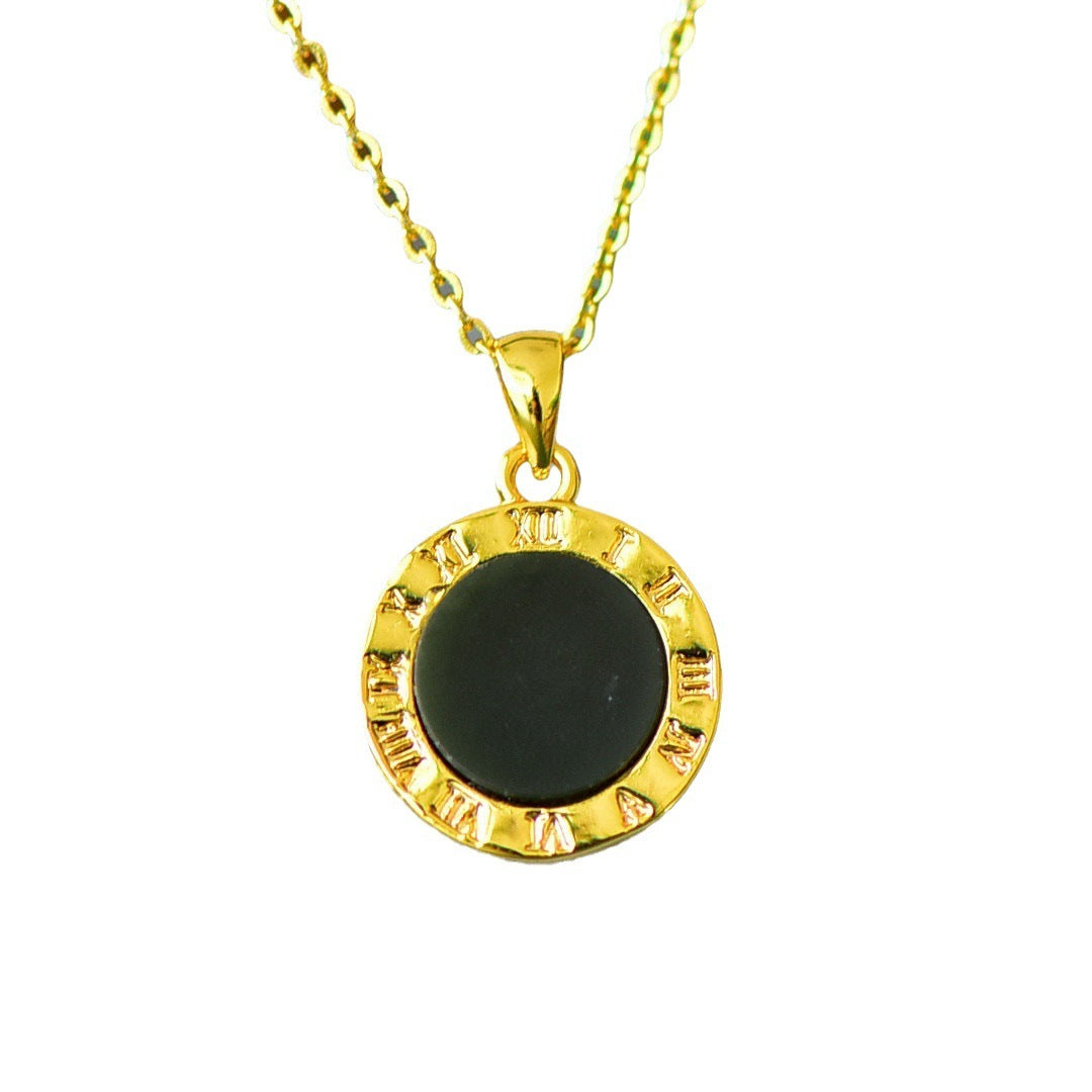 Stylish natural Hetian jade pendant inlaid with copper, blue jade