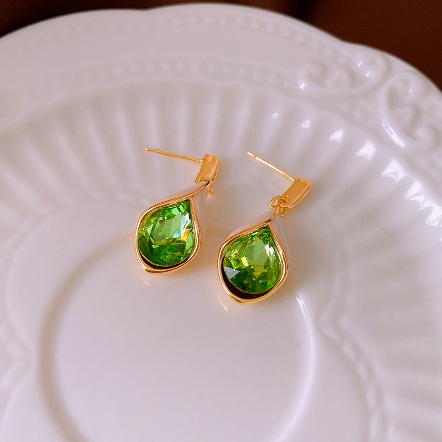 Real Gold Plated Zirconia Teardrop Earrings - Light Luxury