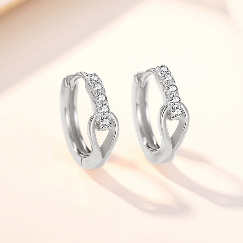 Boucles d’oreilles élégantes à clip micro-serties de zircon, combinant raffinement - NovaShop NovaShop White Gold Color Bigbuy