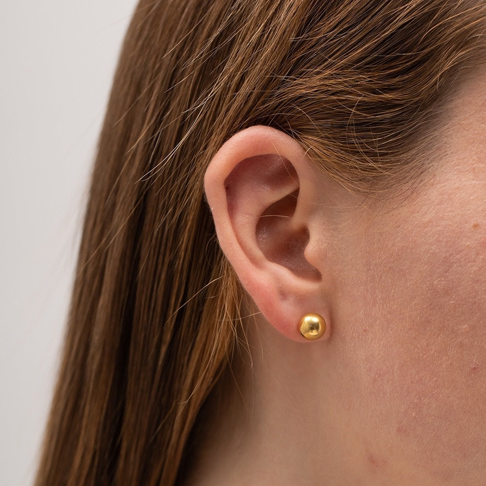 Boucles d’oreilles puces en acier inoxydable plaqué 18 carats, - NovaShop NovaShop MSE0015 G 3mm Bigbuy