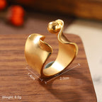 High quality natural stone geometric ring, versatile, retro, light-resistant